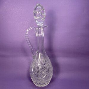 Vintage Imperial Bohemian-Style Crystal Wine Sherry Decanter with Star Design